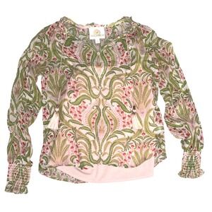 NicoBlu Sheer Floral Blouse Size S